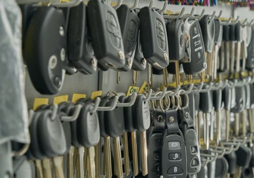 Car Key Key Remote and key fob Hanging on the wall