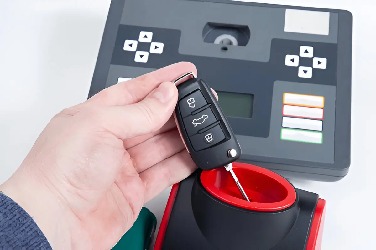 Auto locksmith programming a transponder key on-site